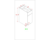 Base 12"- Shiny White 12 Inches Base Cabinet