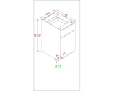 Base 15"- Dark Ash 15 Inches Base Cabinet