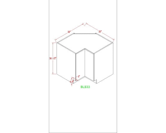Base 33" - Dark Grain 33 Inches Lazy Susan Base Cabinet