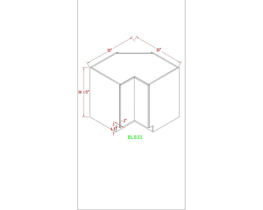 Base 33" - Dark Ash 33 Inches Lazy Susan Base Cabinet