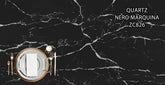 3cm Quartz 126" X 63" Countertop - Nero Marquina - ZC826
