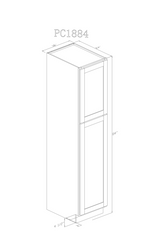 Tall 18" - Pure Black 18 Inch Pantry Cabinet/84" Face