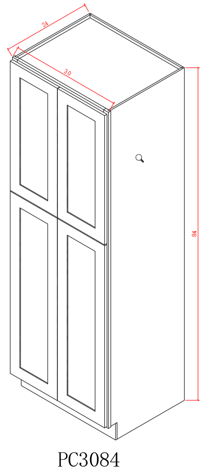 Tall 30" - American Oak 30 Inch Pantry Cabinet