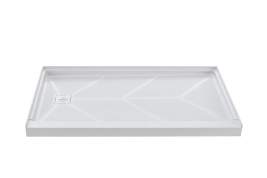 Shower Pan Base Snow White (GTA 6032)- 60"X32"with Left, Right or Center Drain in White