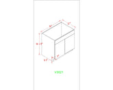 30" Vanity Dark Grain 2 Doors (Without sink and countertop)