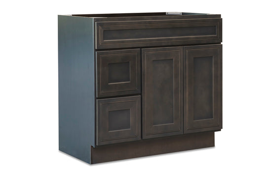 36" Vanity Ashton Grey (Without sink and countertop) Right or Left side Drawer - ZCBuildingSupply