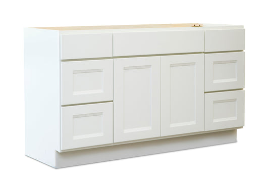 60" Vanity Almond White (Without sink and countertop) Single or Double Sinks - ZCBuildingSupply