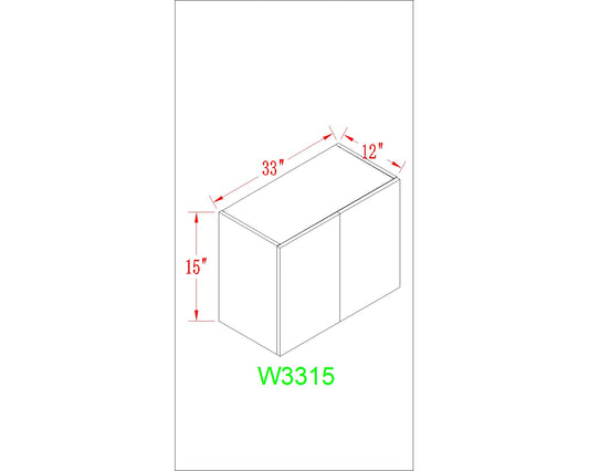 Wall 33" - Dark Grain 33 Inch Wall Refrigerator Cabinet(12")
