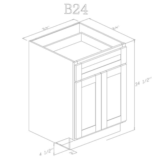 Base 24" - Natural Shaker 24 Inch Base Cabinet