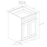 Base 24" - Pure Grey 24 Inch Base Cabinet - ZCBuildingSupply