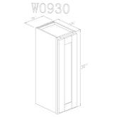 Wall 09" - Slim White Shaker 9 Inch Wall Cabinet - ZCBuildingSupply