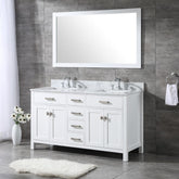 60" Vanity New Pure White (Without sink and countertop) Single or Double Sink - ZCBuildingSupply