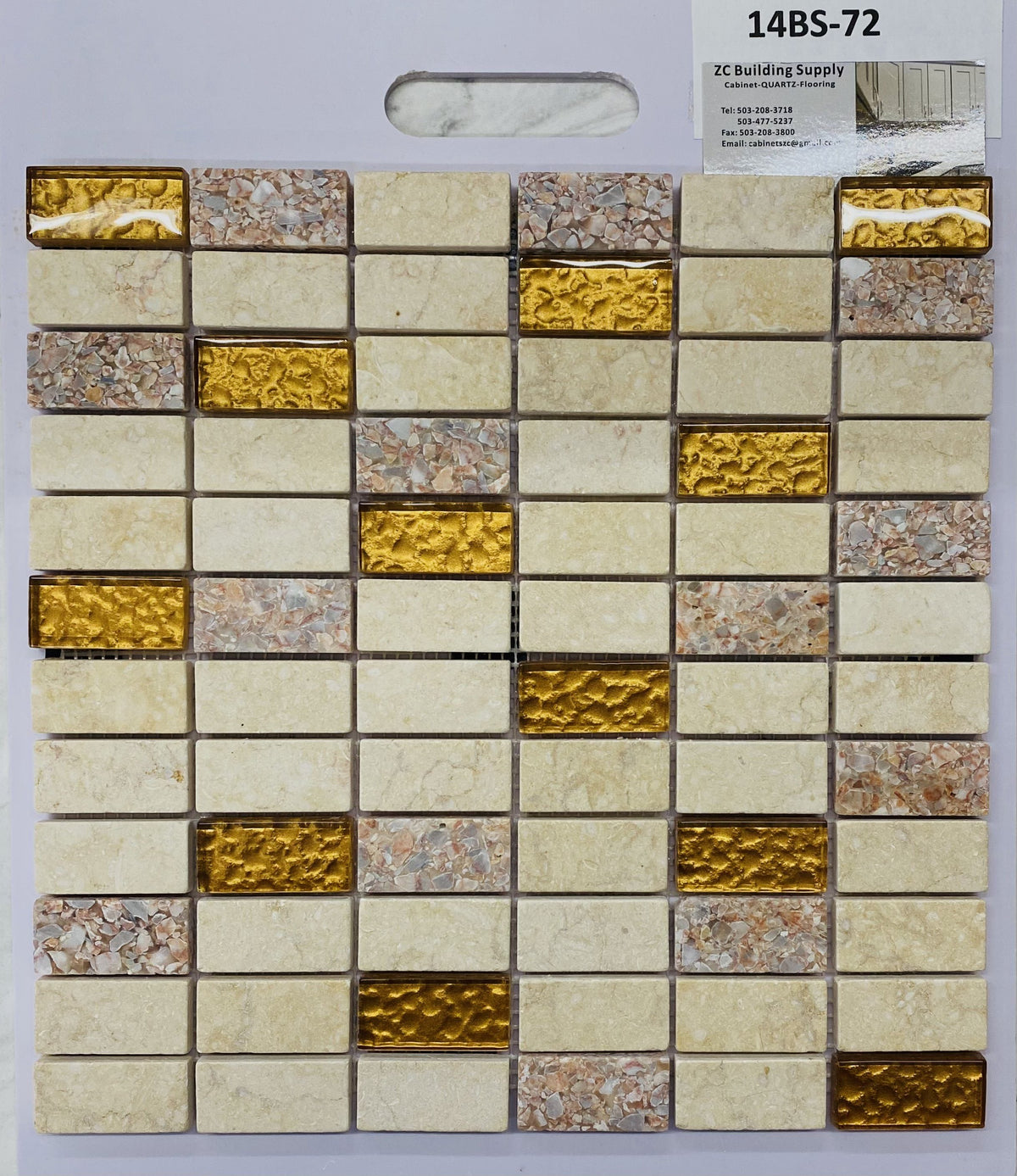 Stone and Glass Tile 14BS72 -12 inches x 12 inches