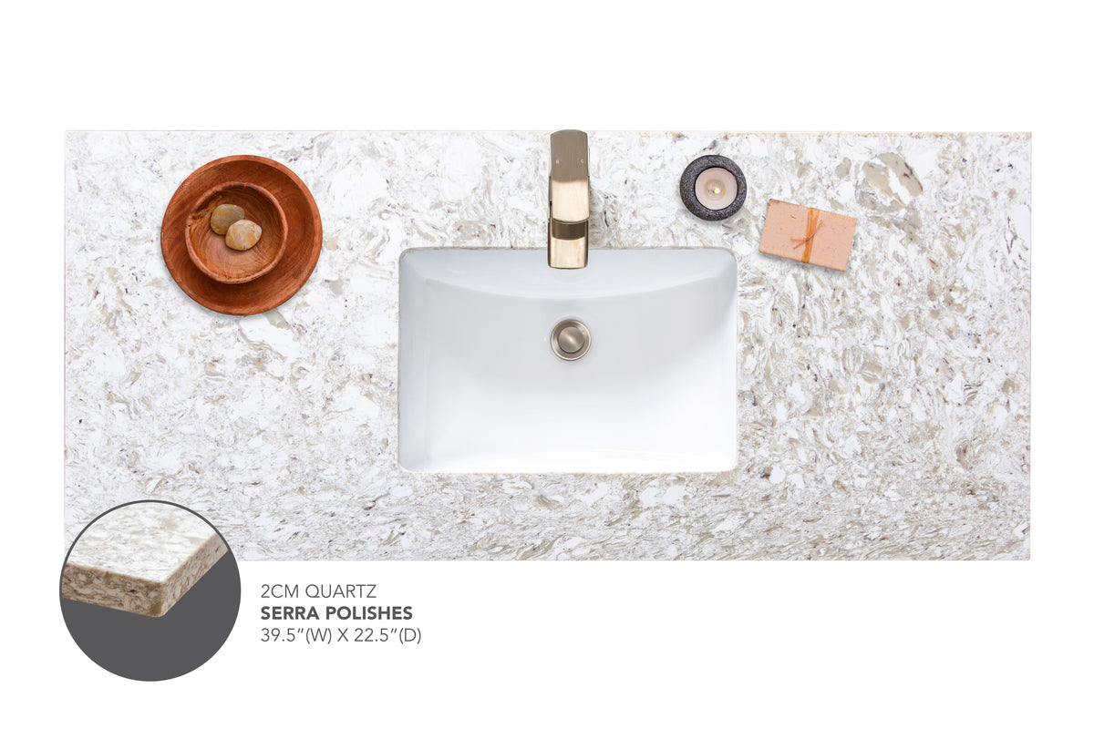 Precut Quartz Serra White Vanity Countertop-- SELF PICK UP ONLY - ZCBuildingSupply