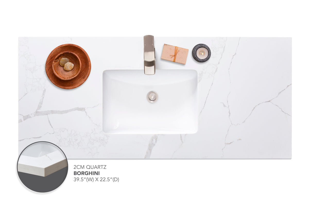 Precut Quartz Borghini Vanity Countertop--SELF PICK UP ONLY - ZCBuildingSupply