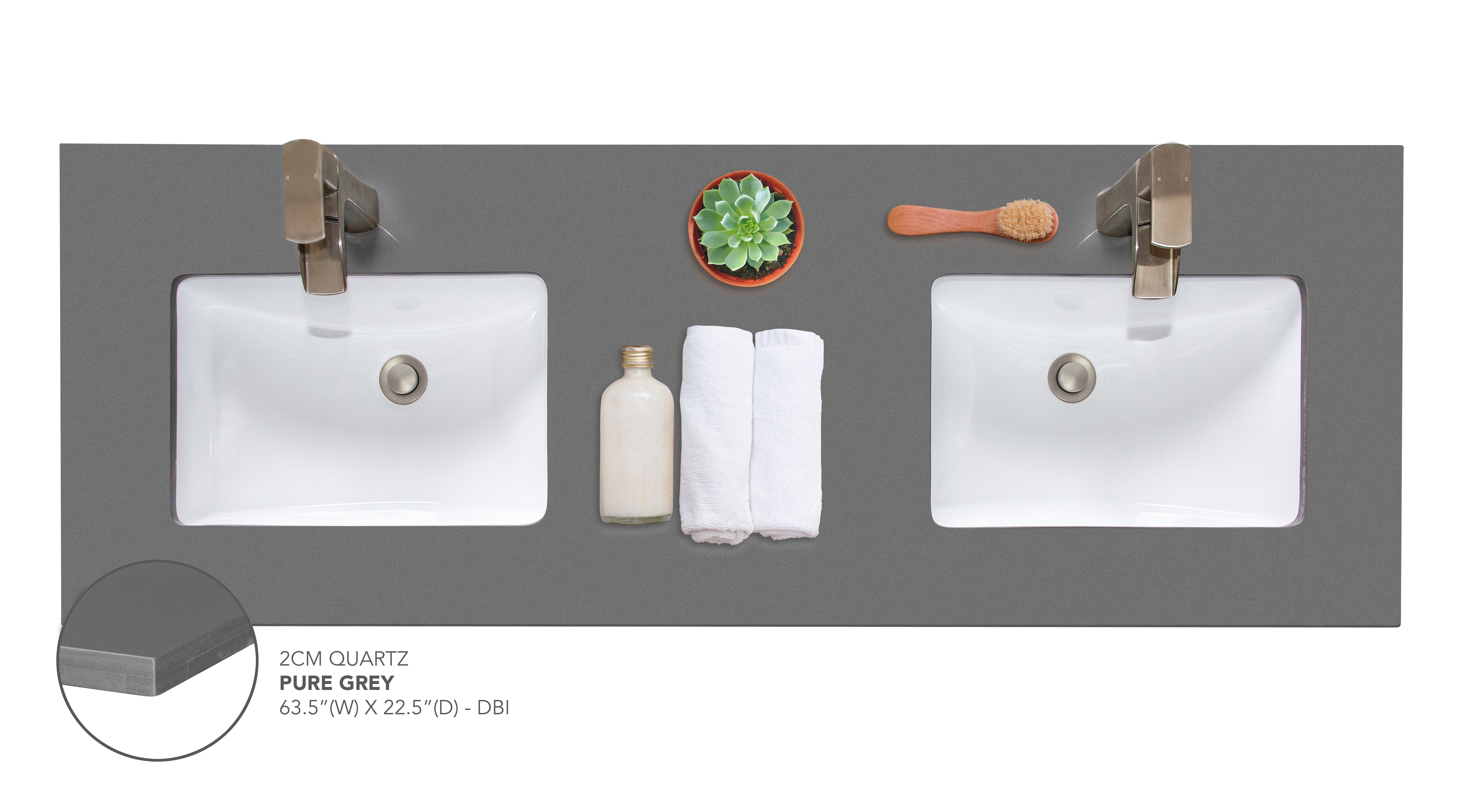 Precut Quartz Pure Grey Vanity Countertop-- SELF PICK UP ONLY - ZCBuildingSupply