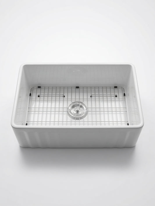 33" Porcelain Single Farm Sink BL3318N