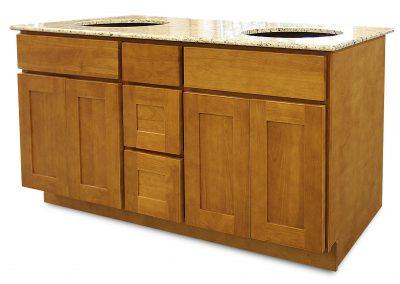 60" Vanity Honey Oak (Without sink and countertop) Single or Double Sinks - ZCBuildingSupply