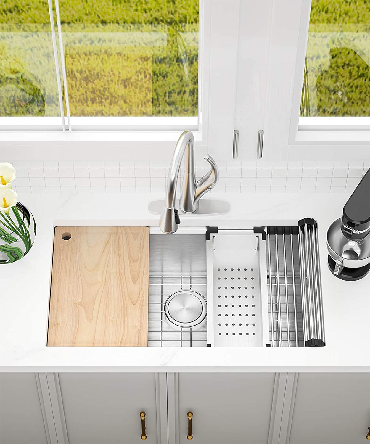 1 Combo deal - Kitchen workstation sink and sensor faucet