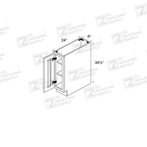 Base 06" - Natural Shaker 6 Inches Base Cabinet