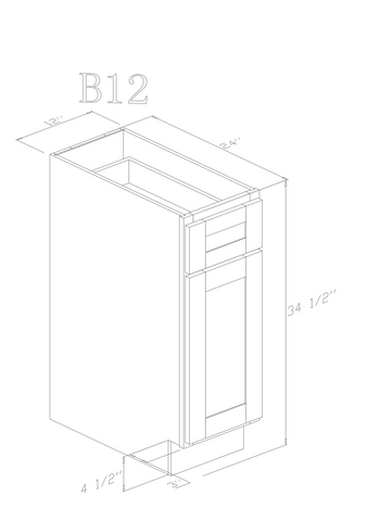 Base 12" - Blue Shaker 12 Inches Base Cabinet