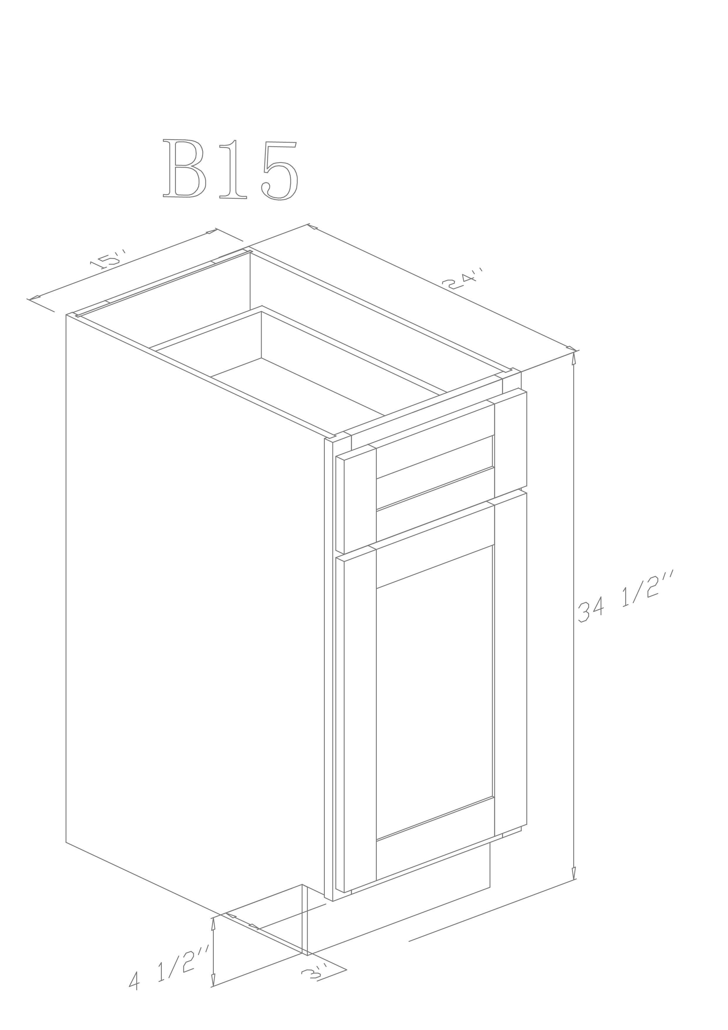 Base 15"- Cognac 15 Inch Base Cabinet - ZCBuildingSupply