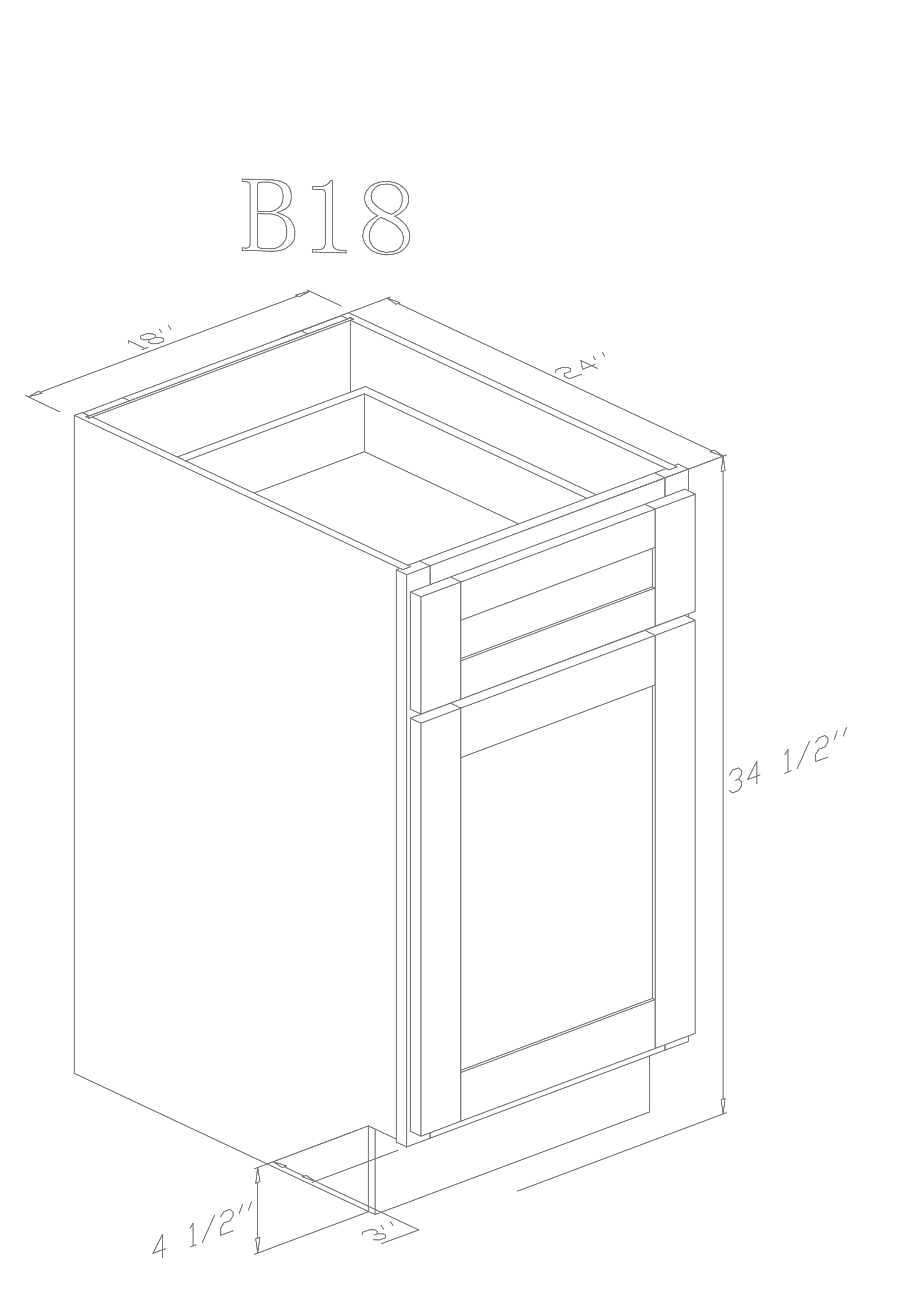 Base 18" - Cognac 18 Inch Base Cabinet - ZCBuildingSupply