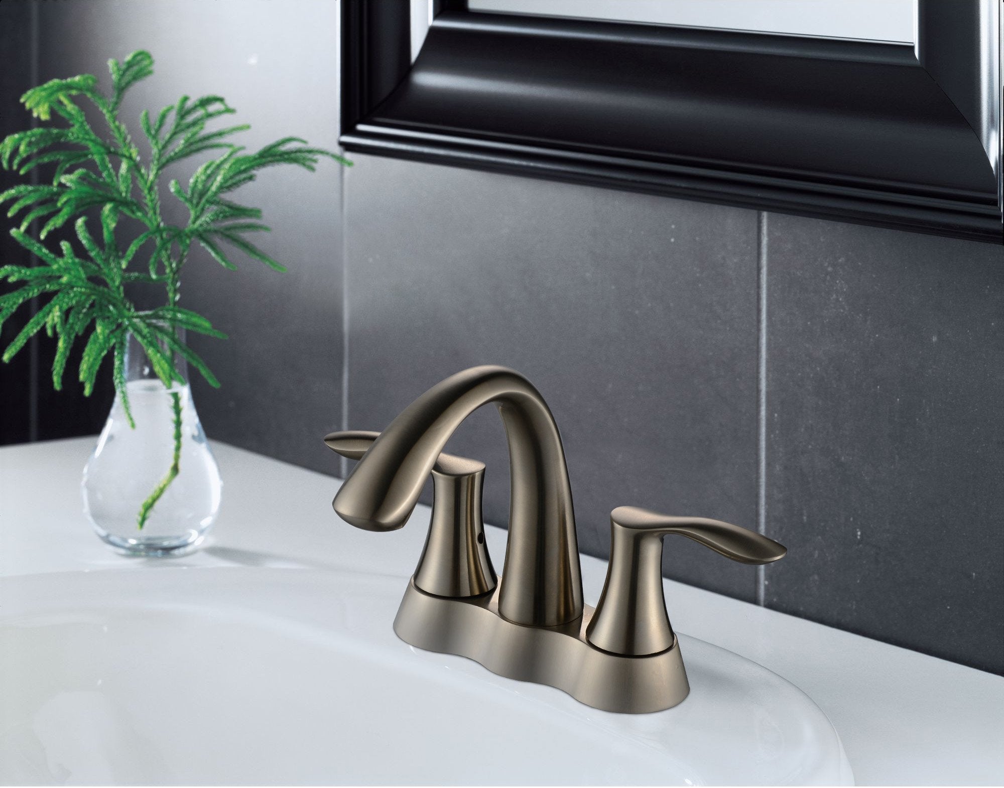 B206-BN  Two Handles Three Holes Bathroom Sink Faucet - ZCBuildingSupply