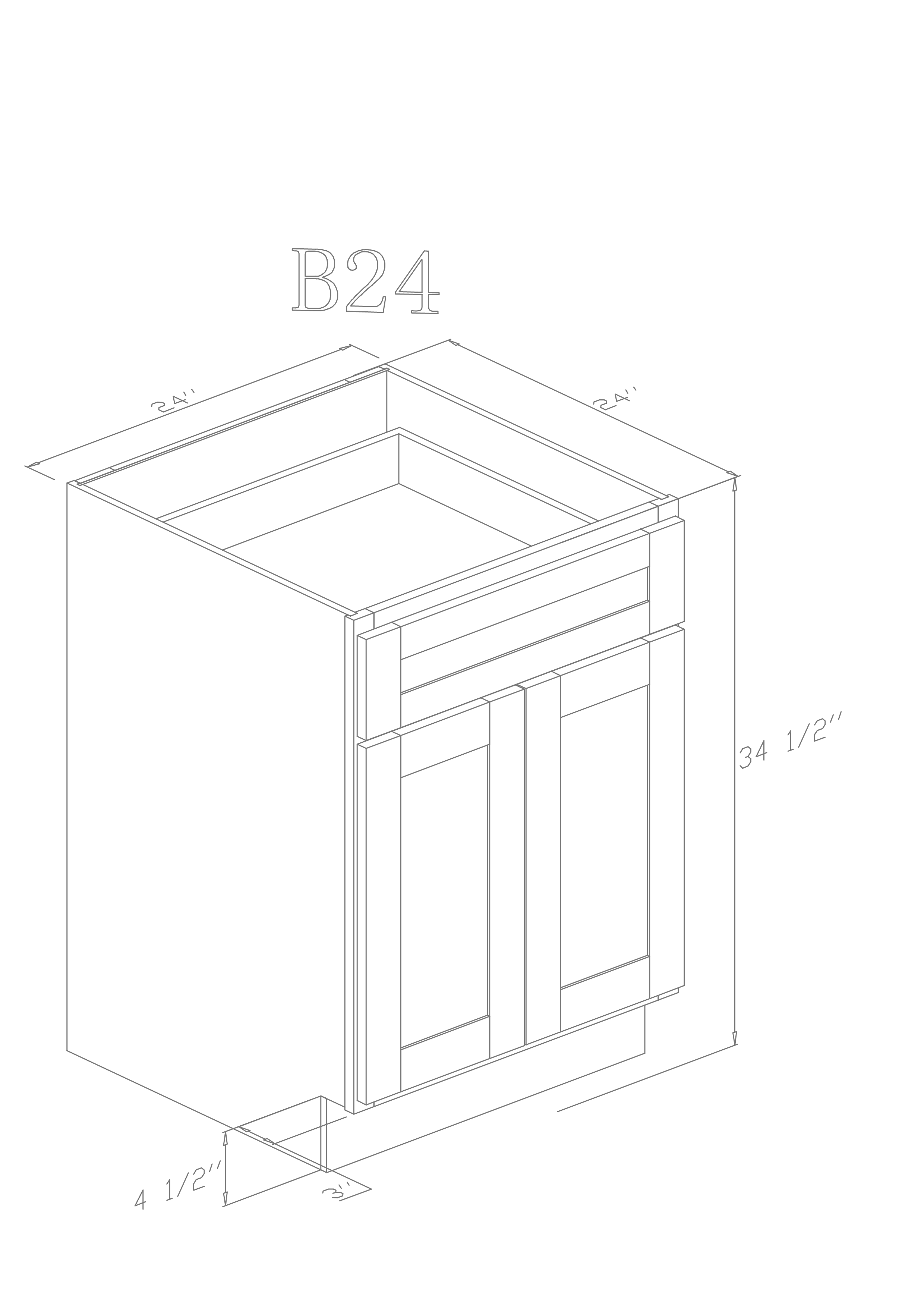 Base 24" - Ashton Grey 24 Inch Base Cabinet - ZCBuildingSupply