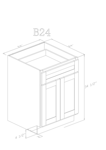 Base 24" - Ashton Grey 24 Inch Base Cabinet - ZCBuildingSupply