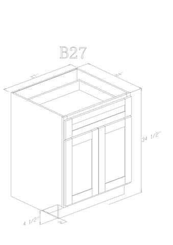 Base 27" - Classic White 27 Inch Base Cabinet - ZCBuildingSupply