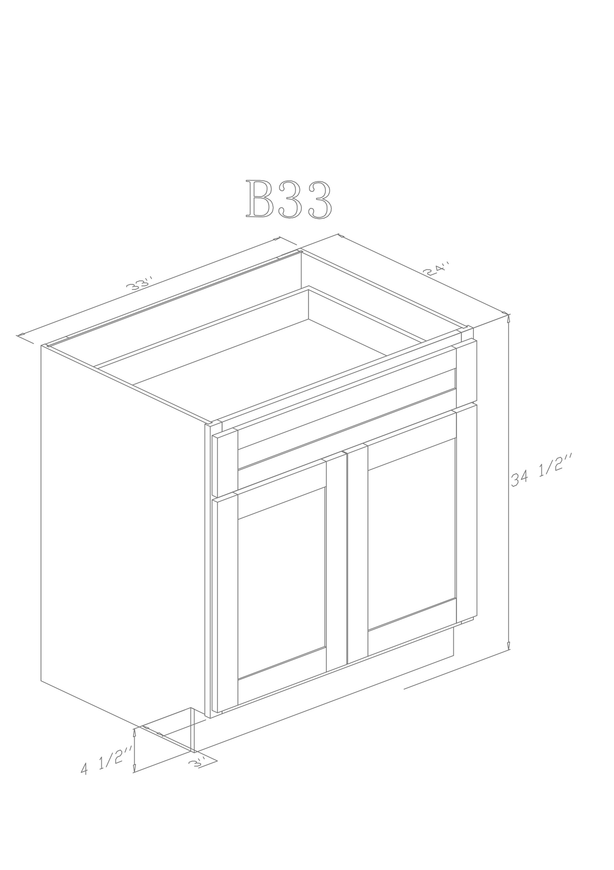 Base 33" - Blue Shaker 33 Inches Base Cabinet