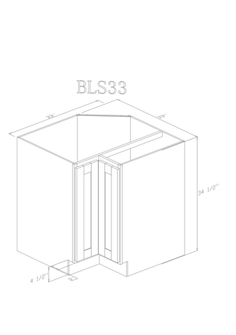 Base 33" - Blue Shaker 33 Inches Lazy Susan Base Cabinet