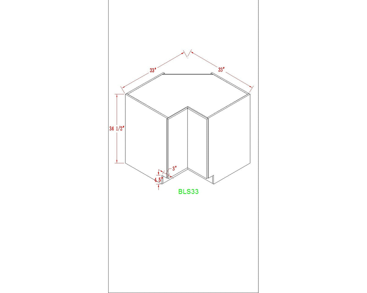 Base 33" - Dark Ash 33 Inches Lazy Susan Base Cabinet
