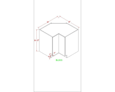 Base 33" - Dark Ash 33 Inches Lazy Susan Base Cabinet