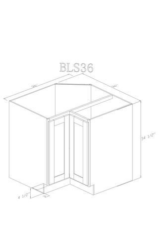 Base 36" - Blue Shaker 36 Inches Lazy Susan Base Cabinet