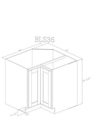 Base 36" - Pure Grey 36 Inch Lazy Susan Base Cabinet - ZCBuildingSupply