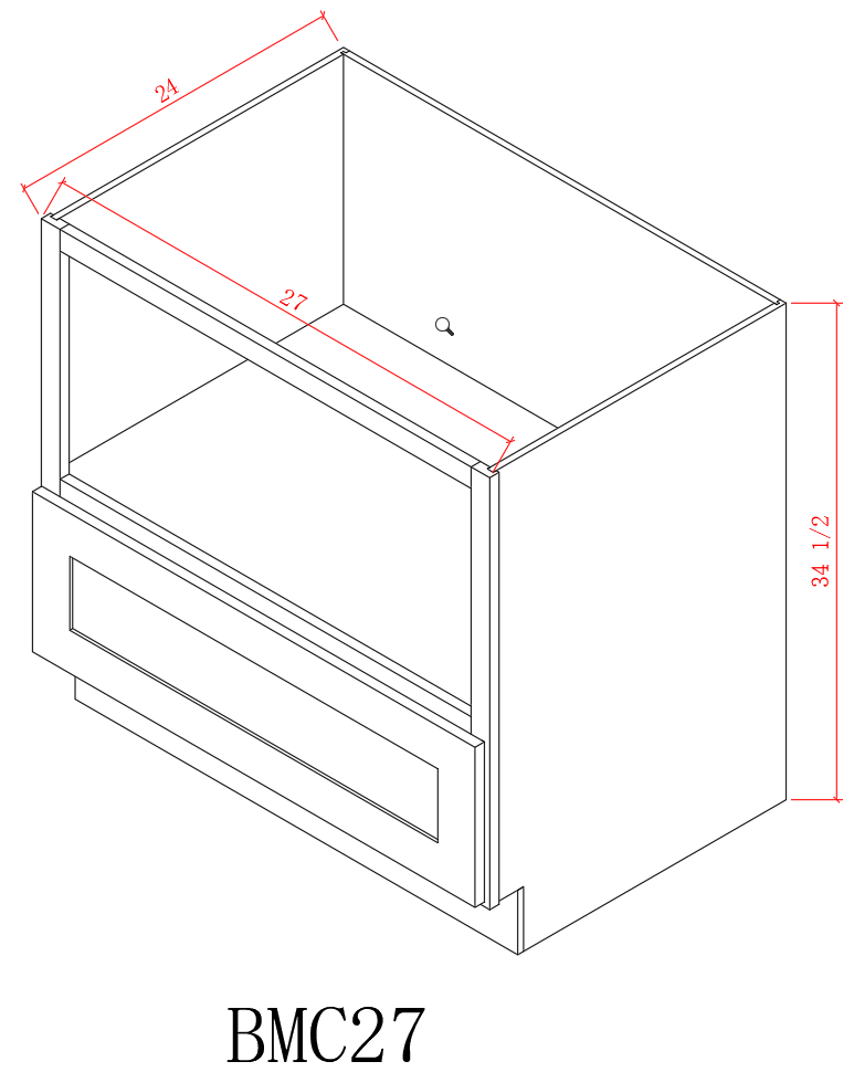 Base 27"-Blue Shaker 27 Inches Microwave Cabinet-BMC27