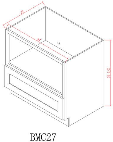 Base 27"-Blue Shaker 27 Inches Microwave Cabinet-BMC27