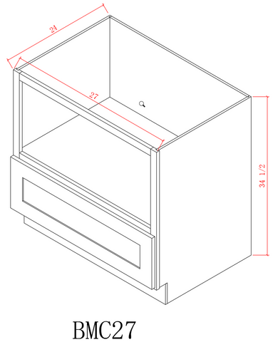 Base 27"- Pure White 27 Inches Base Microwave Cabinet