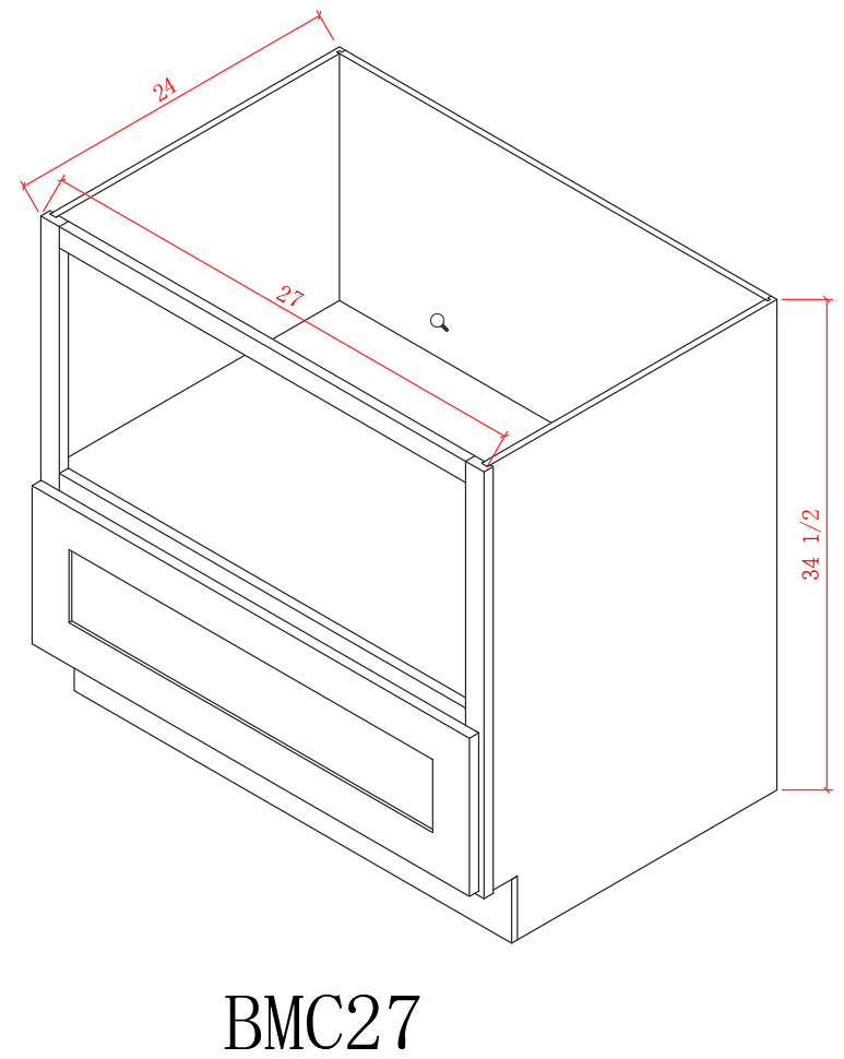 Base 27" - Classic White 27 Inches Base Microwave Cabinet