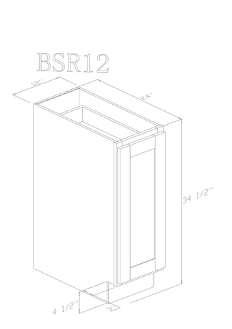 Base 12" - Ashton Grey 12 Inch Spice Base Cabinet - ZCBuildingSupply