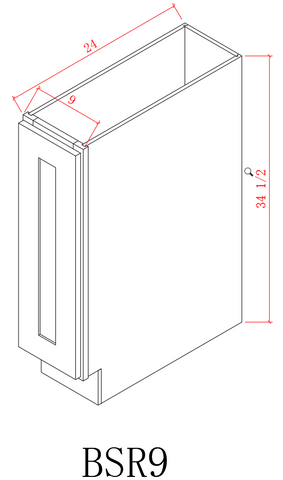Base 9" - Pure Grey 9 Inches Spice Base Cabinet