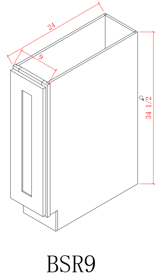 Base 09" - Pure White 9 Inches Spice Base Cabinet