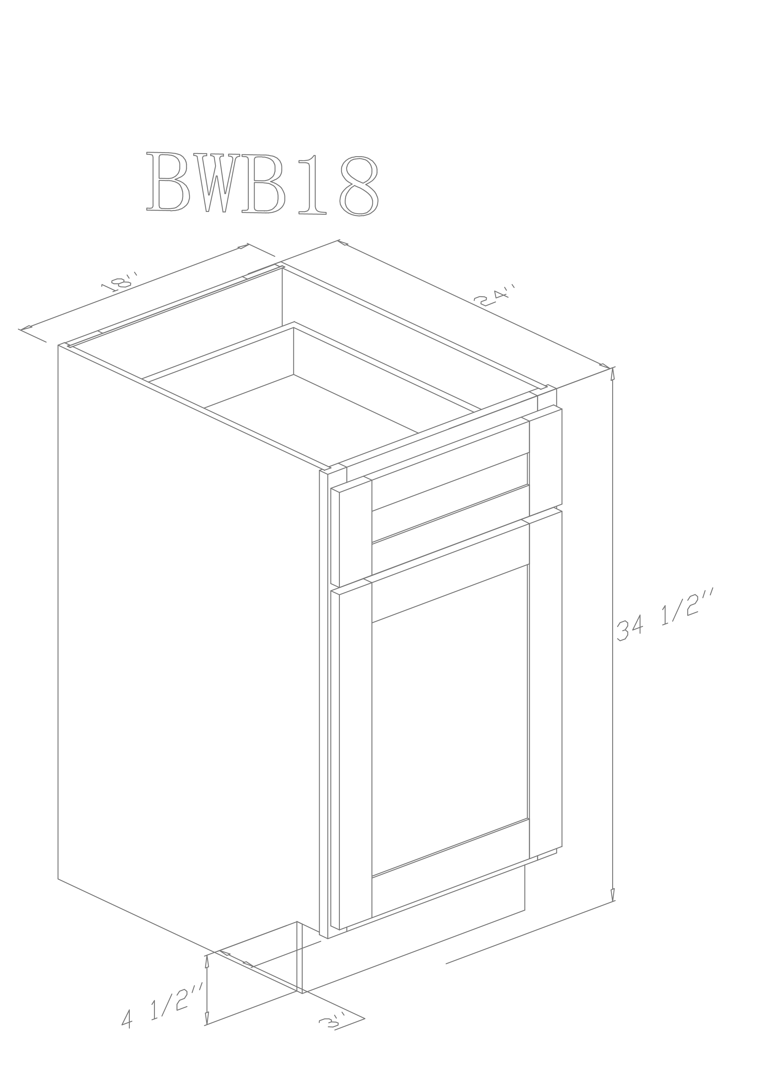 Base 18" - Pure Grey 18 Inch Garbage Base Cabinet - ZCBuildingSupply