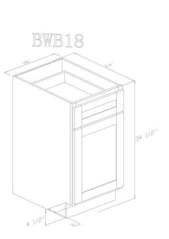 Base 18" - Athens 18 Inch Garbage Base Cabinet - ZCBuildingSupply