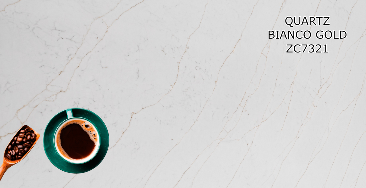 2cm Quartz Bianco Gold Countertop -ZC7321