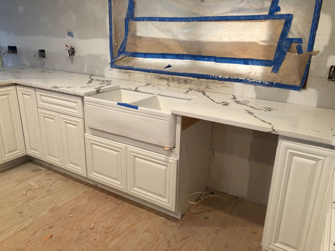 3cm Quartz 126"x 63" Countertop - Calacatta Swan- Self Pick Up Only - ZCBuildingSupply