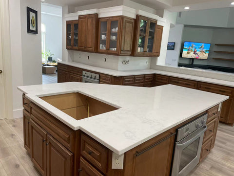 3cm Quartz 126"x 63" Countertop -Carrara White- Self Pick Up Only - ZCBuildingSupply