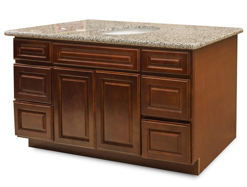 48" Vanity Cherry (without sink and countertop) Both side 3 Drawers - ZCBuildingSupply